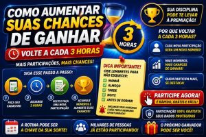 COMO AUMENTAR SUAS CHANCES DE GANHAR — VOLTE A CADA 3 HORAS