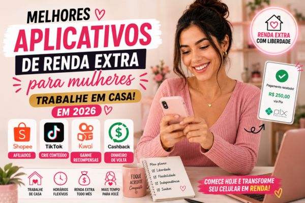 Melhores Aplicativos de Renda Extra Para Mulheres Trabalharem em Casa em 2026